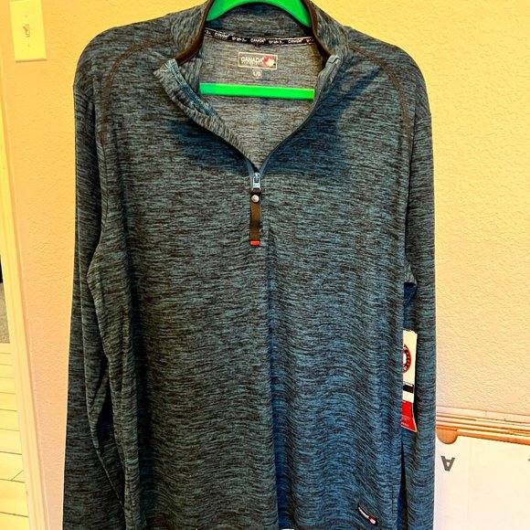 Canada Weather Gear Fleece Mens Large Blue Quarter Zip Pullover 1/4 Zip - Picture 1 of 6